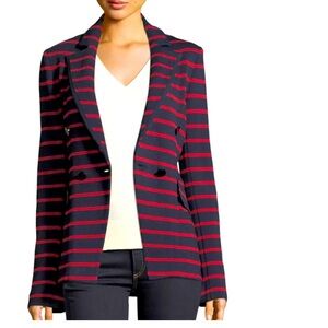 Veronica Beard Fontana Striped Double Breasted Jacket Large